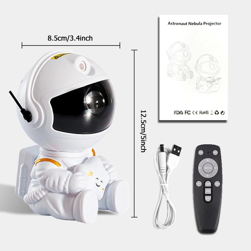 Luz de Projeção Astronauta com Céu Estrelado,  Luz Ambiental, Laser de Espacial, Nebulosa e Ondas de Água para Quarto