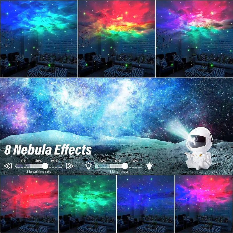 Luz de Projeção Astronauta com Céu Estrelado,  Luz Ambiental, Laser de Espacial, Nebulosa e Ondas de Água para Quarto